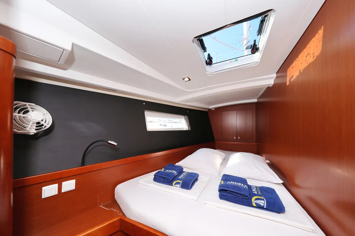 Cabin on Barbarella II, a Beneteau Oceanis 45 sailboat at Grad Trogir, Croatia