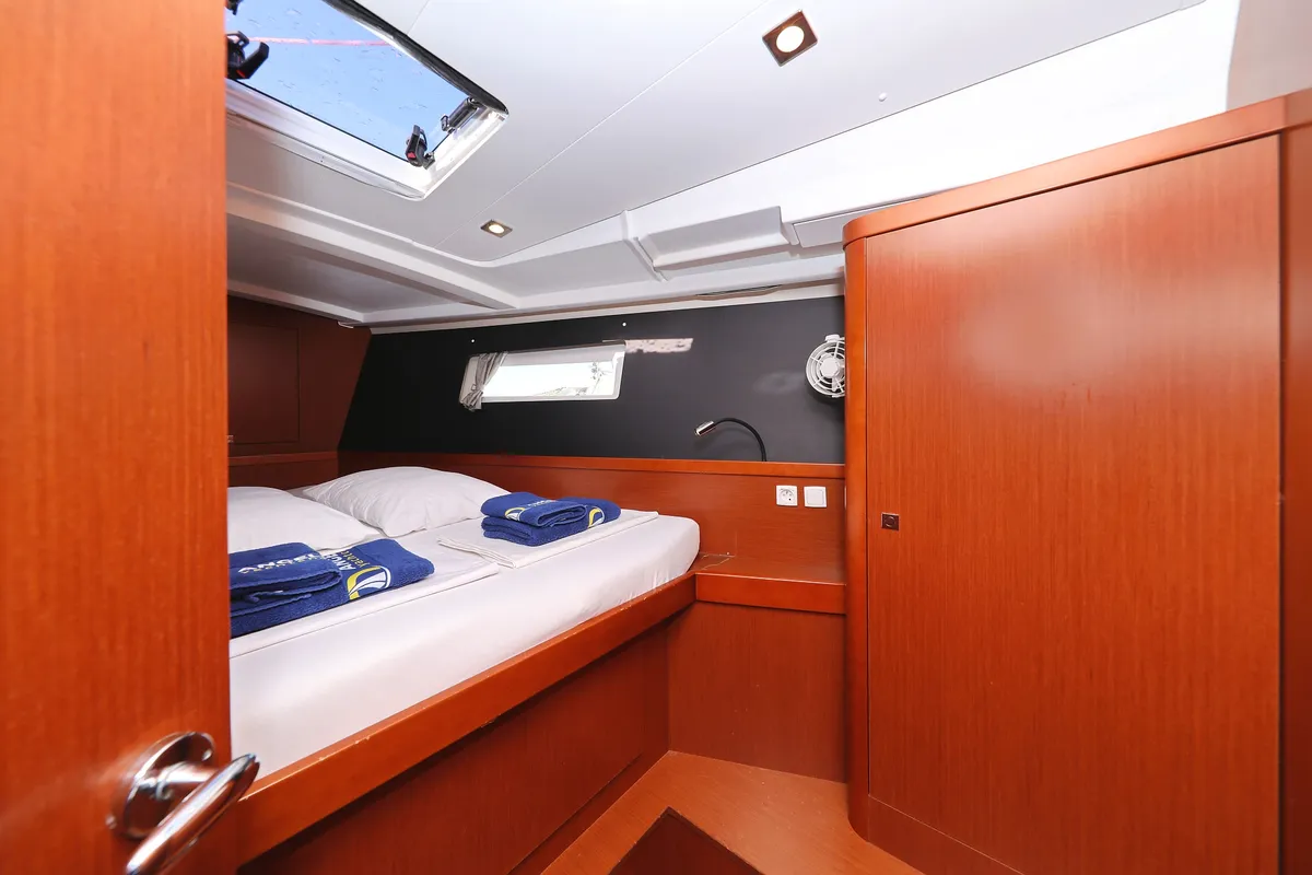 Cabin on Barbarella II, a Beneteau Oceanis 45 sailboat at Grad Trogir, Croatia