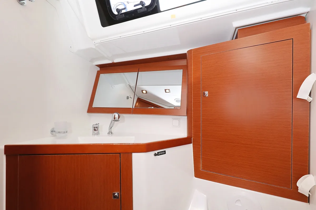 Head on Barbarella II, a Beneteau Oceanis 45 sailboat at Grad Trogir, Croatia