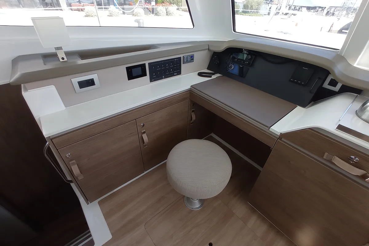 Salon of Sailin, a Bali Catspace catamaran at Seget Donji, Croatia
