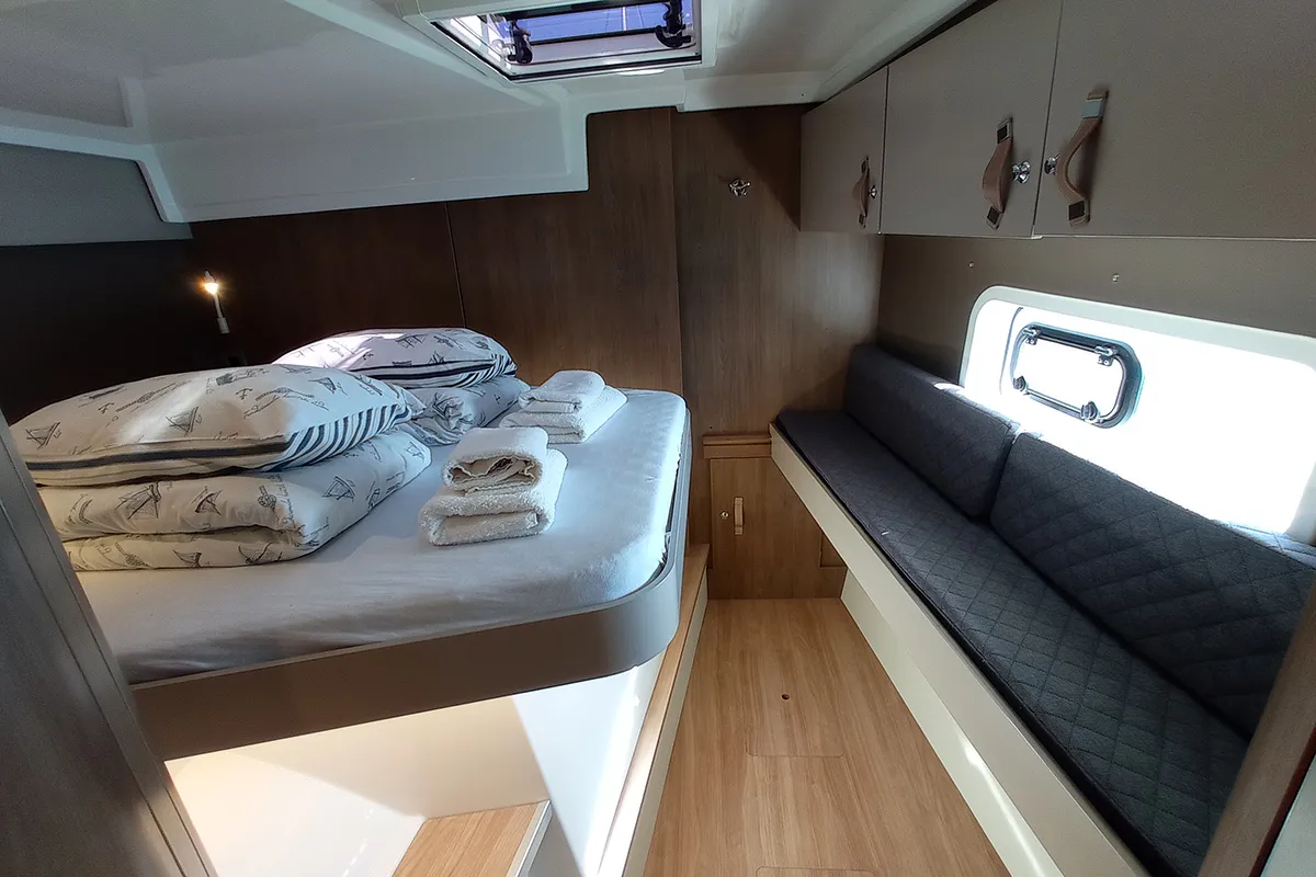 Cabin on Sailin, a Bali Catspace catamaran at Seget Donji, Croatia