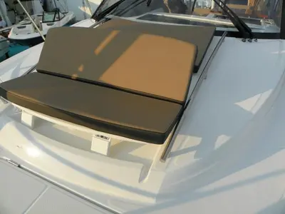 Deck of MF 895, a Jeanneau Merry Fisher 895 motorboat at Punat, Croatia