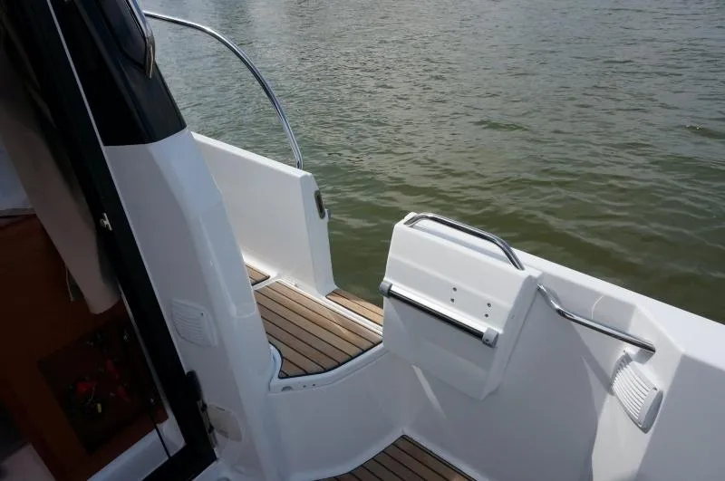 Deck of MF 895, a Jeanneau Merry Fisher 895 motorboat at Punat, Croatia