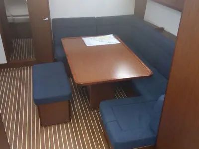 Salon of Elisa, a Bavaria Cruiser 46 sailboat at Palermo, Italy