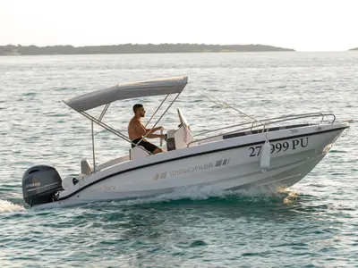 Exterior view of Andromeda, a Gulet Orizzonti Andromeda motorboat at Valbandon, Croatia