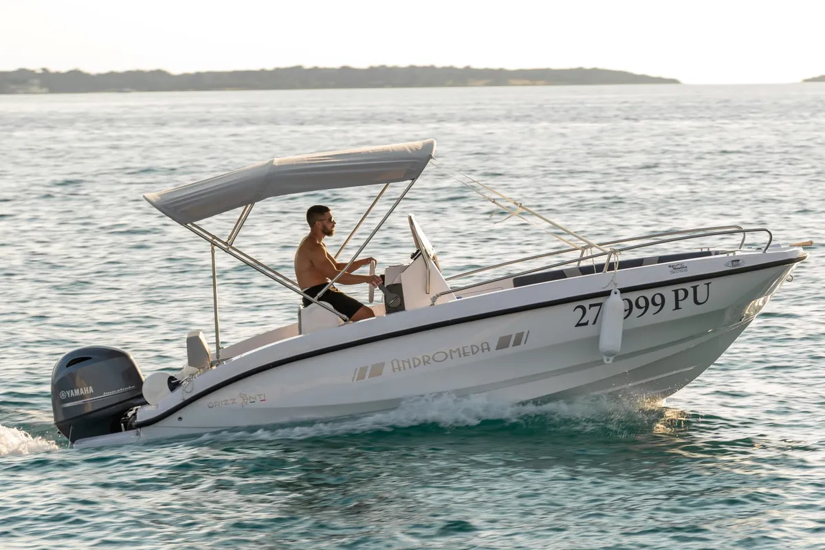 Exterior view of Andromeda, a Gulet Orizzonti Andromeda motorboat at Valbandon, Croatia