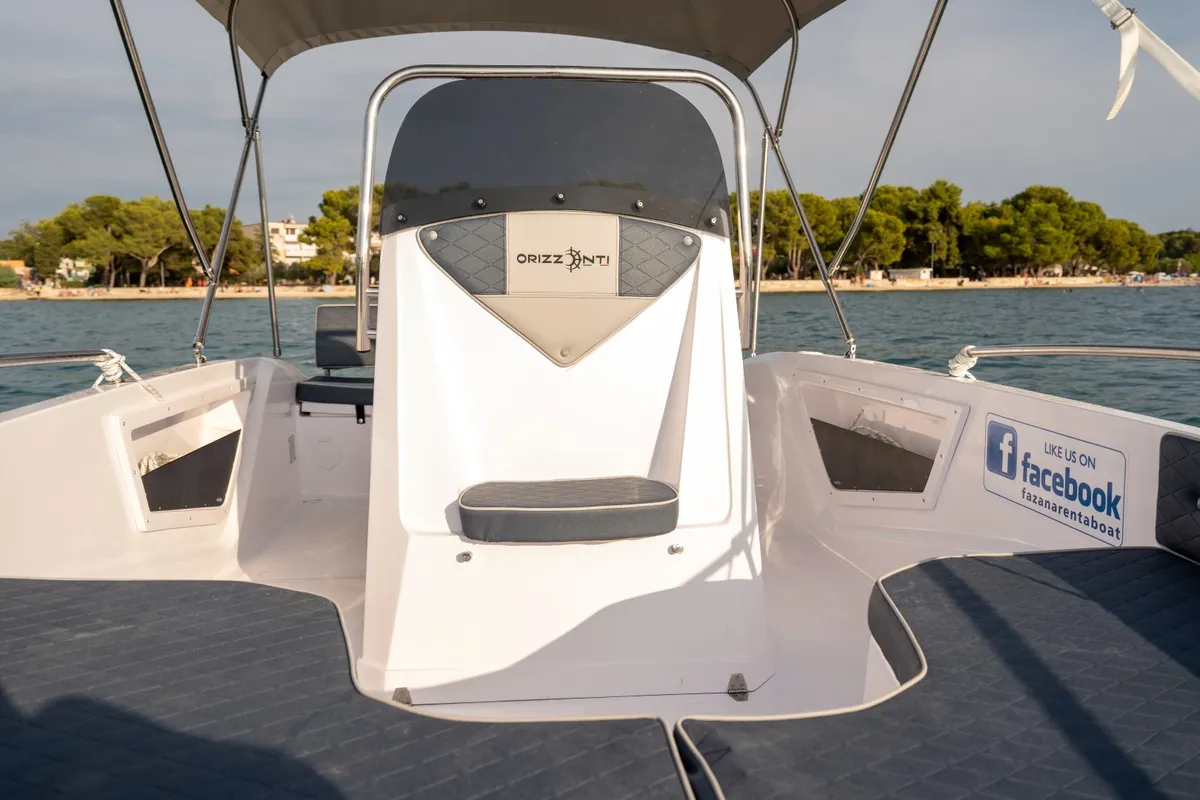 Cockpit of Andromeda, a Gulet Orizzonti Andromeda motorboat at Valbandon, Croatia