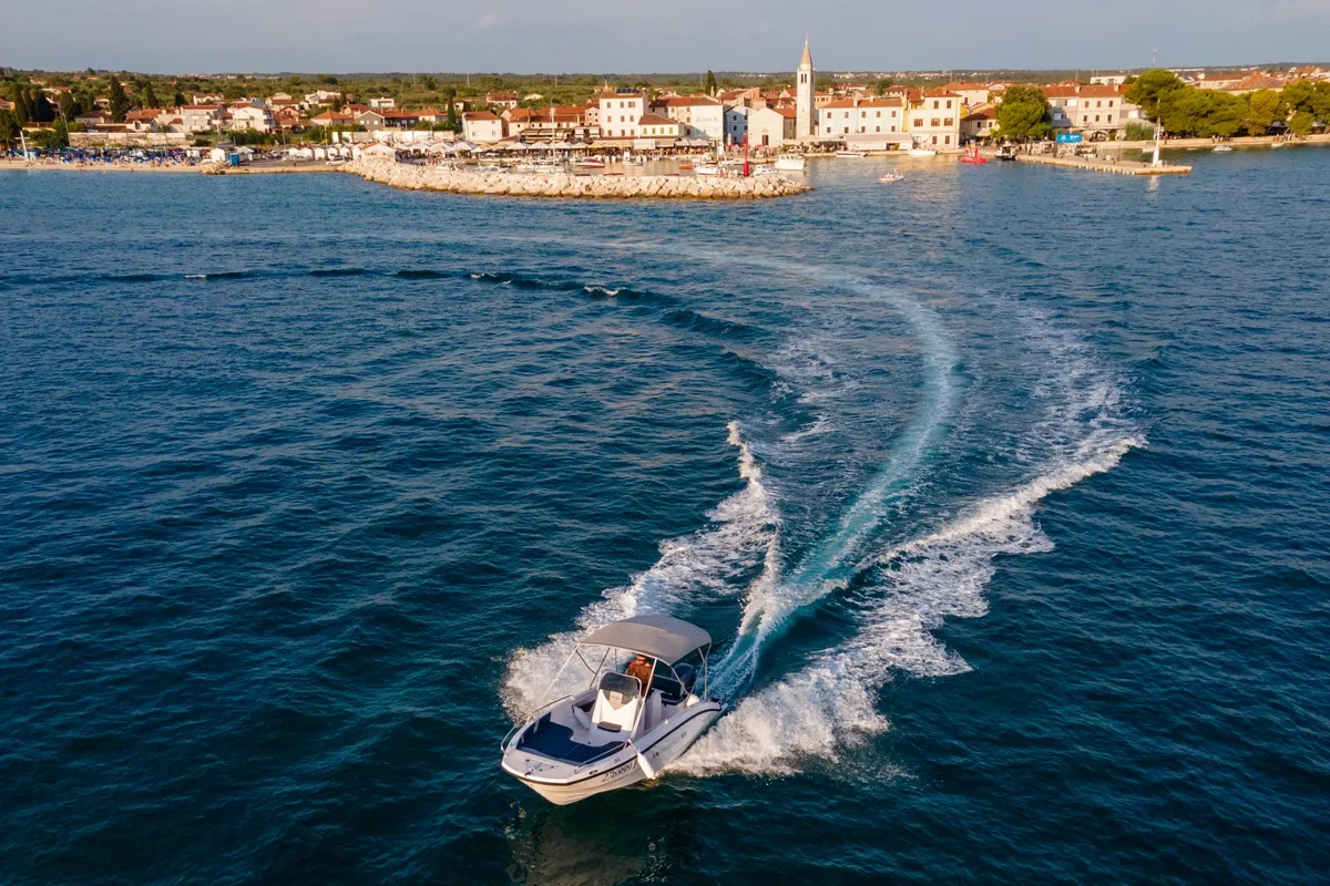 Exterior view of Andromeda, a Gulet Orizzonti Andromeda motorboat at Valbandon, Croatia