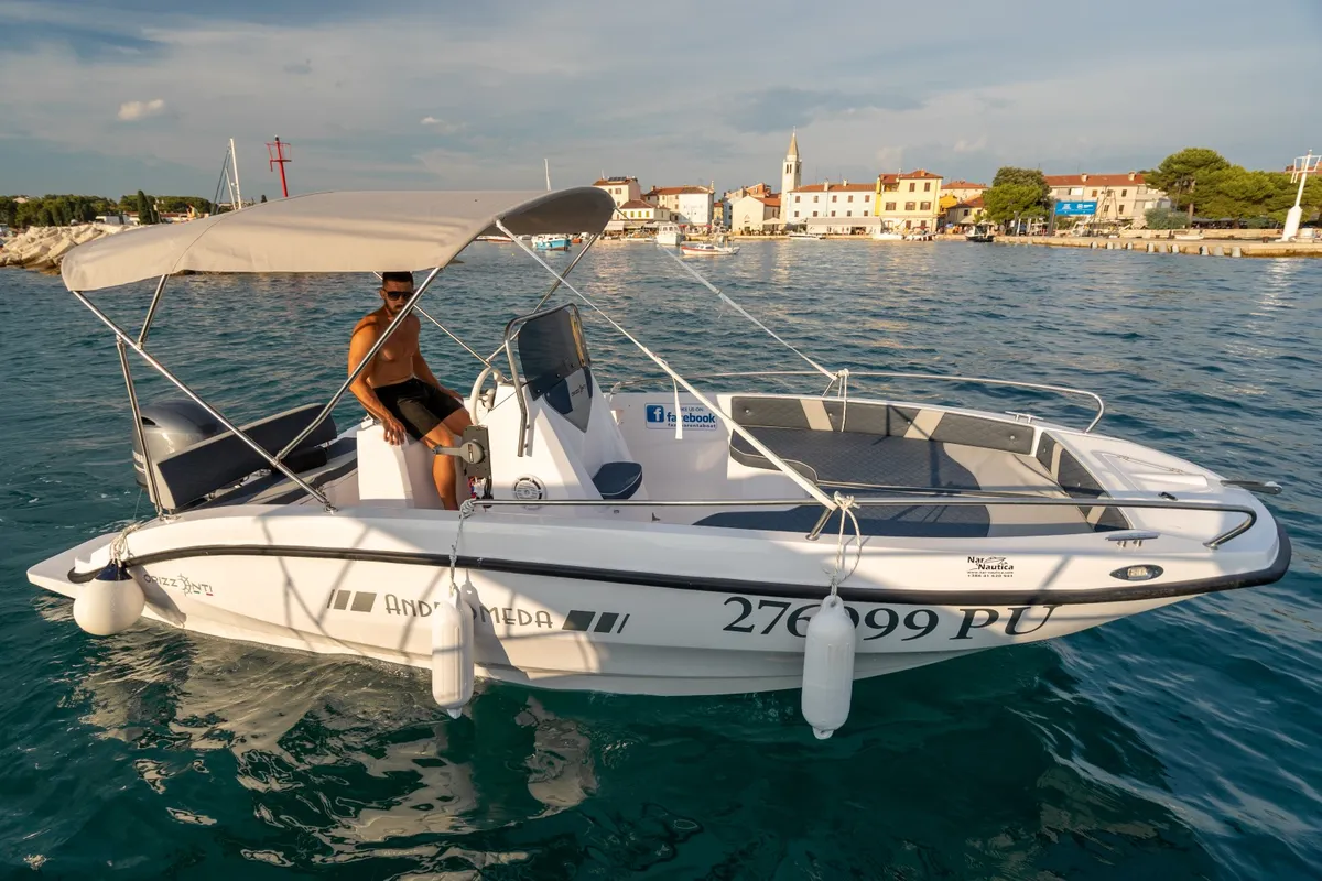 Exterior view of Andromeda, a Gulet Orizzonti Andromeda motorboat at Valbandon, Croatia