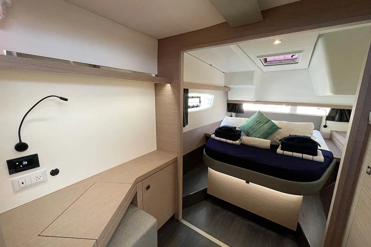 Cabin on Jaxnjoe com, a Fountaine Pajot Lucia 40 catamaran at Road Town, British Virgin Islands