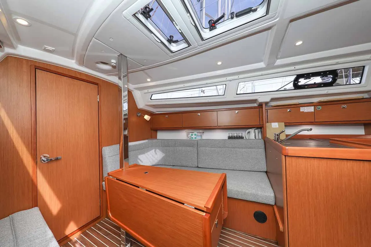 Salon of Funky 4ever, a Bavaria Cruiser 34 sailboat at Grad Biograd na Moru, Croatia