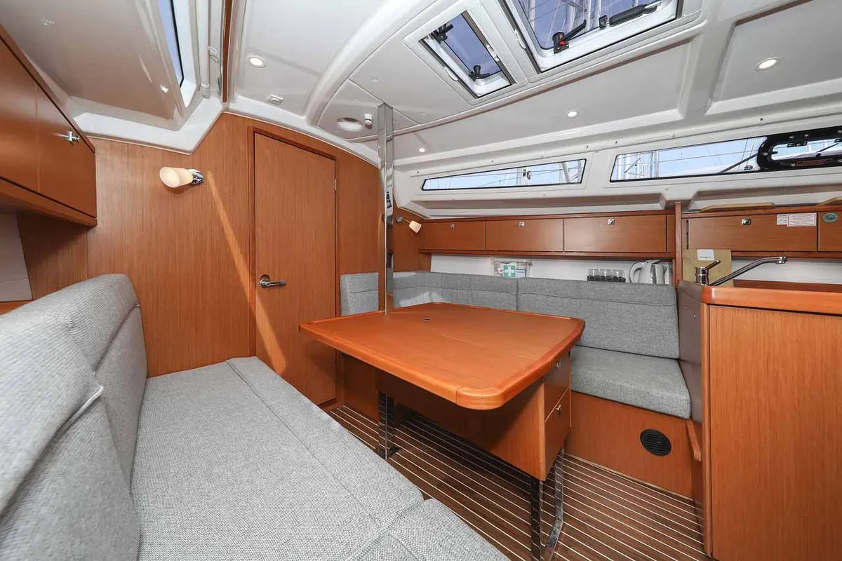 Salon of Funky 4ever, a Bavaria Cruiser 34 sailboat at Grad Biograd na Moru, Croatia