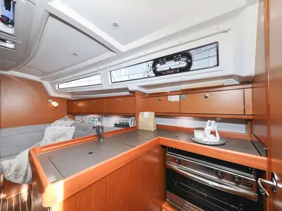 Galley of Funky 4ever, a Bavaria Cruiser 34 sailboat at Grad Biograd na Moru, Croatia