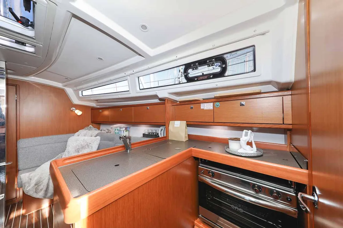 Galley of Funky 4ever, a Bavaria Cruiser 34 sailboat at Grad Biograd na Moru, Croatia