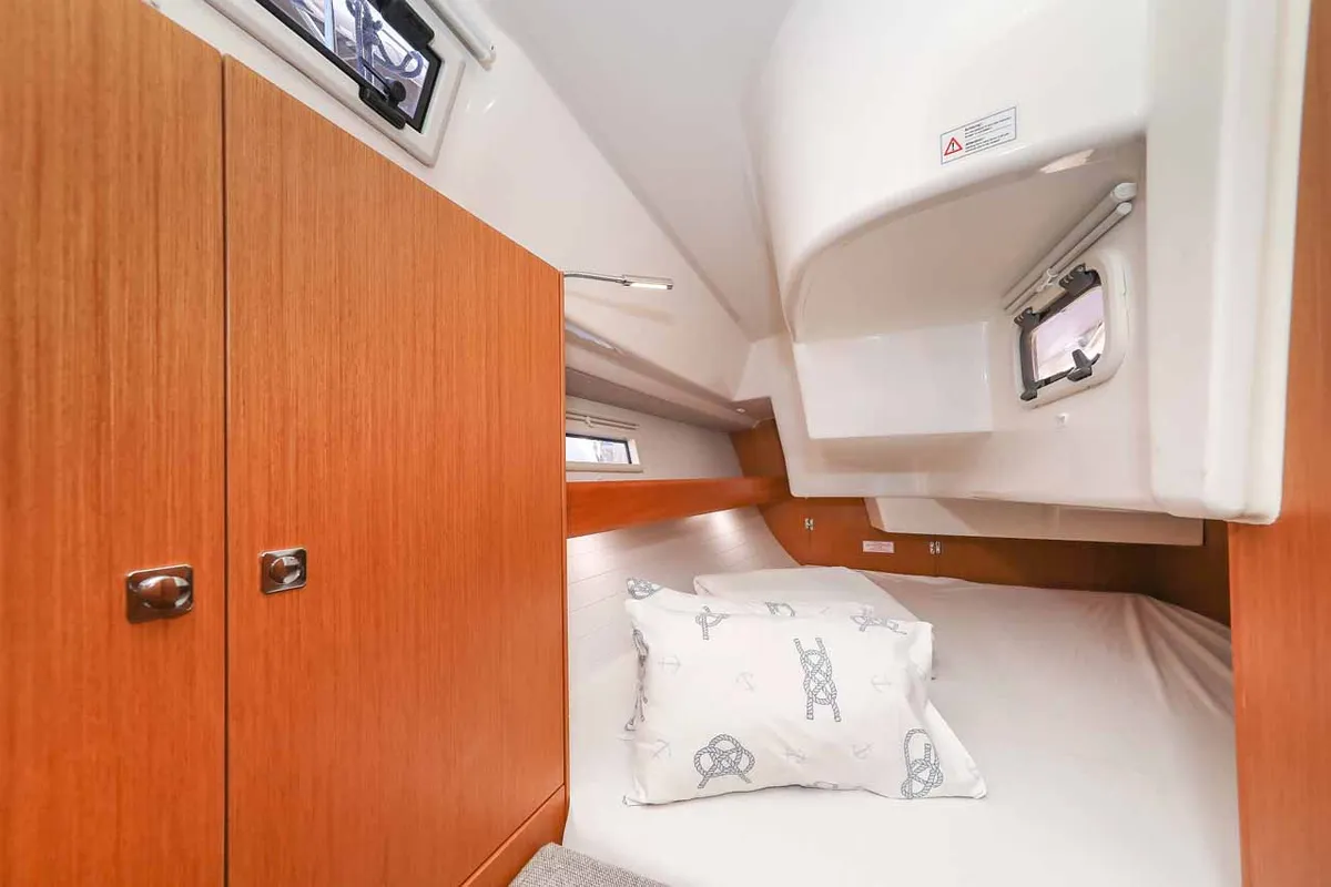 Cabin on Funky 4ever, a Bavaria Cruiser 34 sailboat at Grad Biograd na Moru, Croatia
