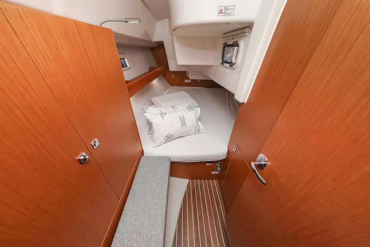 Cabin on Funky 4ever, a Bavaria Cruiser 34 sailboat at Grad Biograd na Moru, Croatia