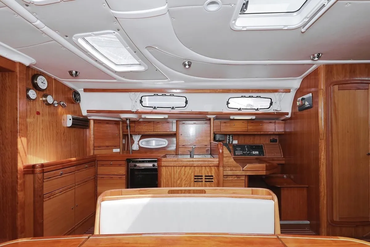 Galley of SHH-BAV50, a Bavaria Cruiser 50 sailboat at Volos, Greece