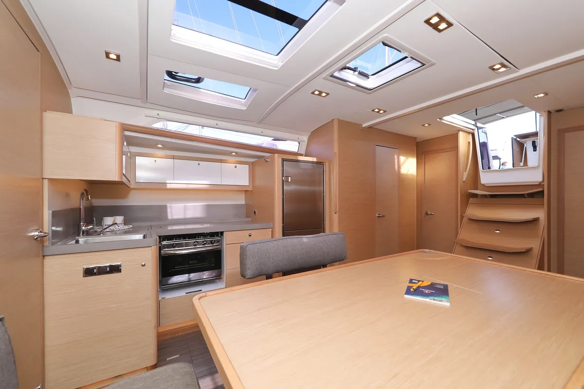 Salon of Shooting Star, a Dufour 470 sailboat at Grad Vodice, Croatia