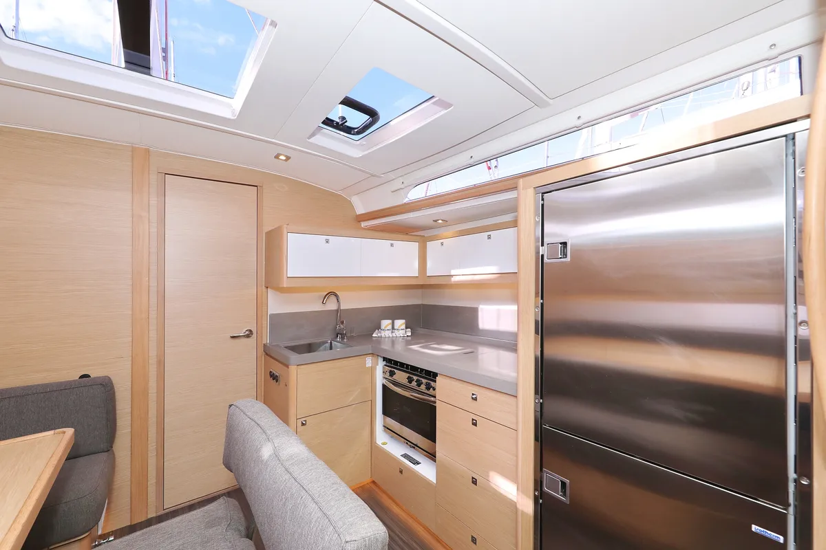 Galley of Shooting Star, a Dufour 470 sailboat at Grad Vodice, Croatia
