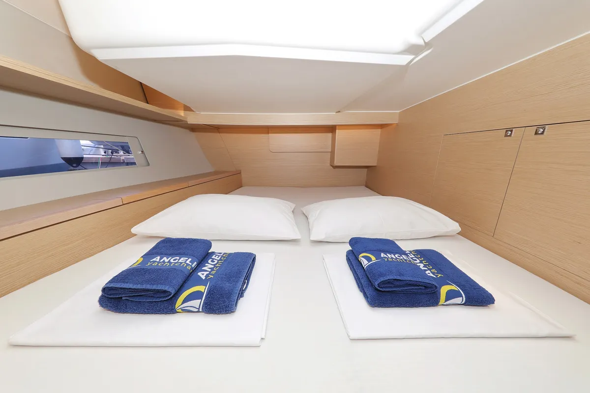 Cabin on Shooting Star, a Dufour 470 sailboat at Grad Vodice, Croatia