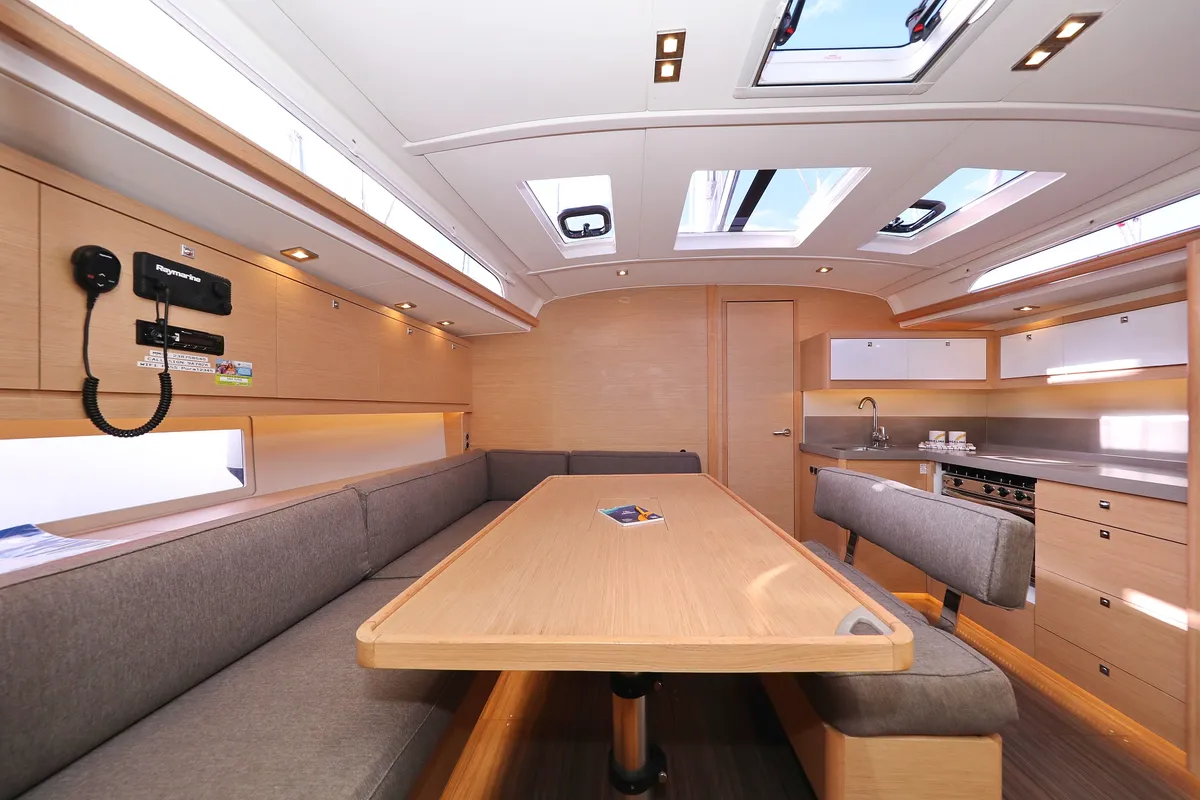 Salon of Shooting Star, a Dufour 470 sailboat at Grad Vodice, Croatia