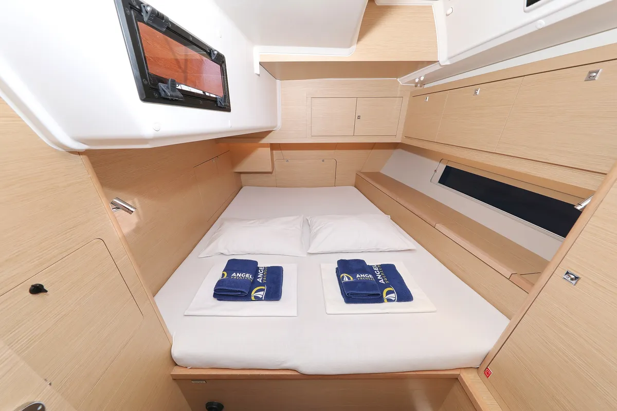 Cabin on Shooting Star, a Dufour 470 sailboat at Grad Vodice, Croatia