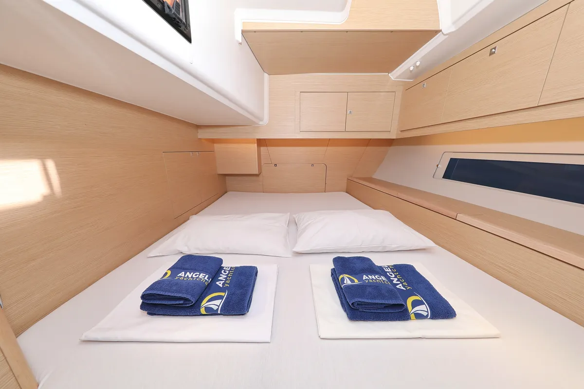 Cabin on Shooting Star, a Dufour 470 sailboat at Grad Vodice, Croatia