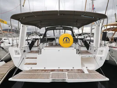 Cockpit of Shooting Star, a Dufour 470 sailboat at Grad Vodice, Croatia