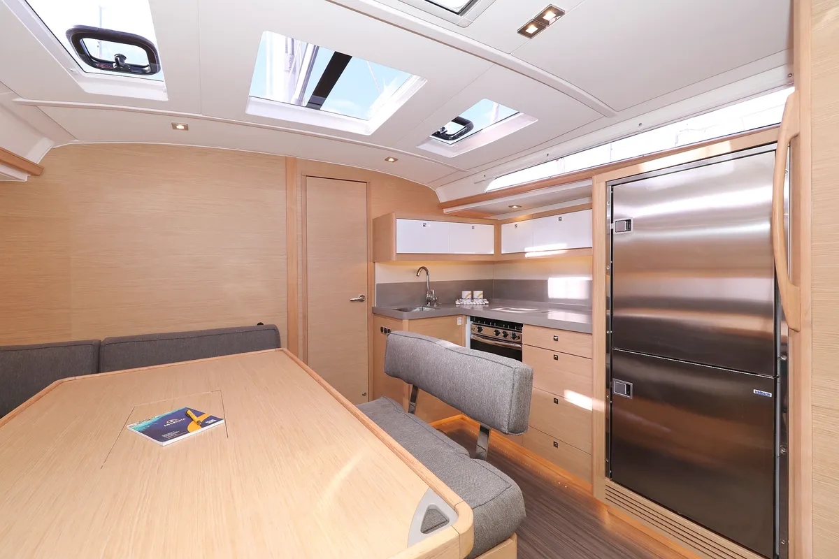 Salon of Shooting Star, a Dufour 470 sailboat at Grad Vodice, Croatia