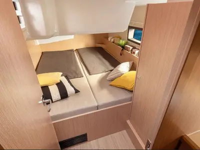 Cabin on EUGENIA, a Bavaria C38 sailboat at Municipal Unit of Lefkada, Greece
