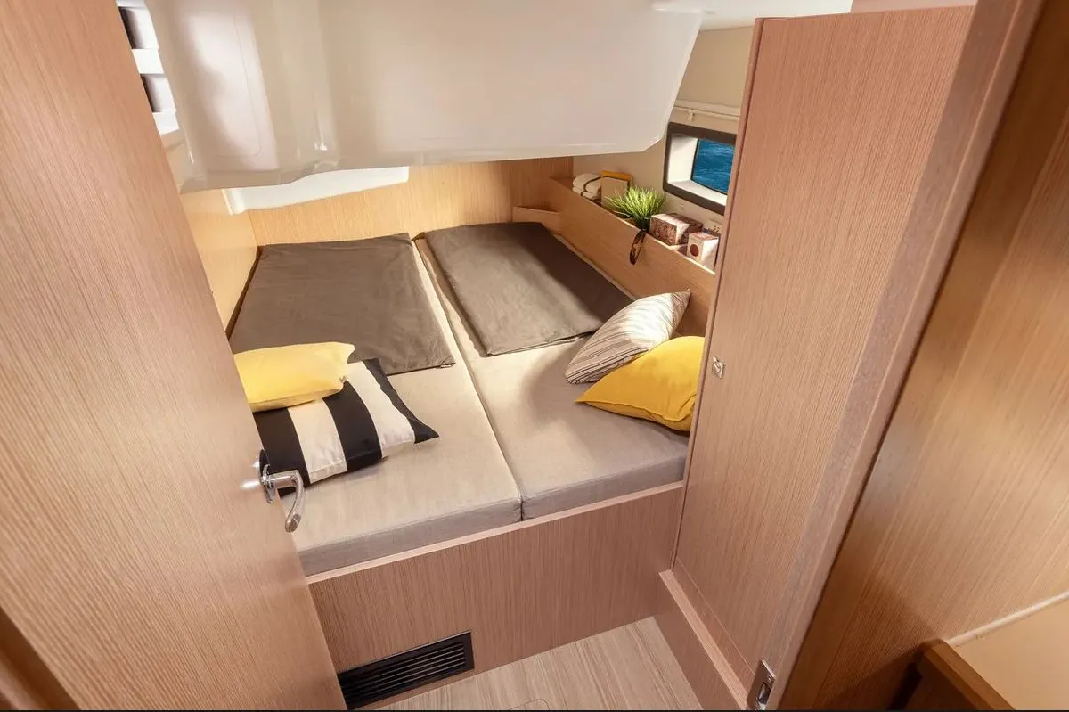 Cabin on EUGENIA, a Bavaria C38 sailboat at Municipal Unit of Lefkada, Greece