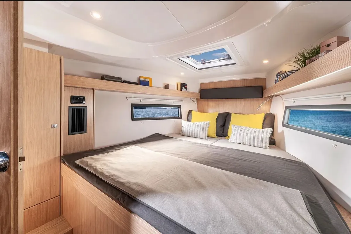 Cabin on EUGENIA, a Bavaria C38 sailboat at Municipal Unit of Lefkada, Greece