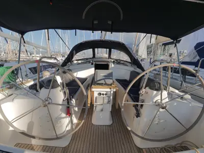 Cockpit of Andiamo, a Bavaria 42 sailboat at Fethiye, Turkey