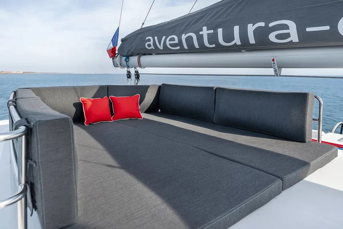 Vesta, a Aventura 37 catamaran at Fethiye, Turkey