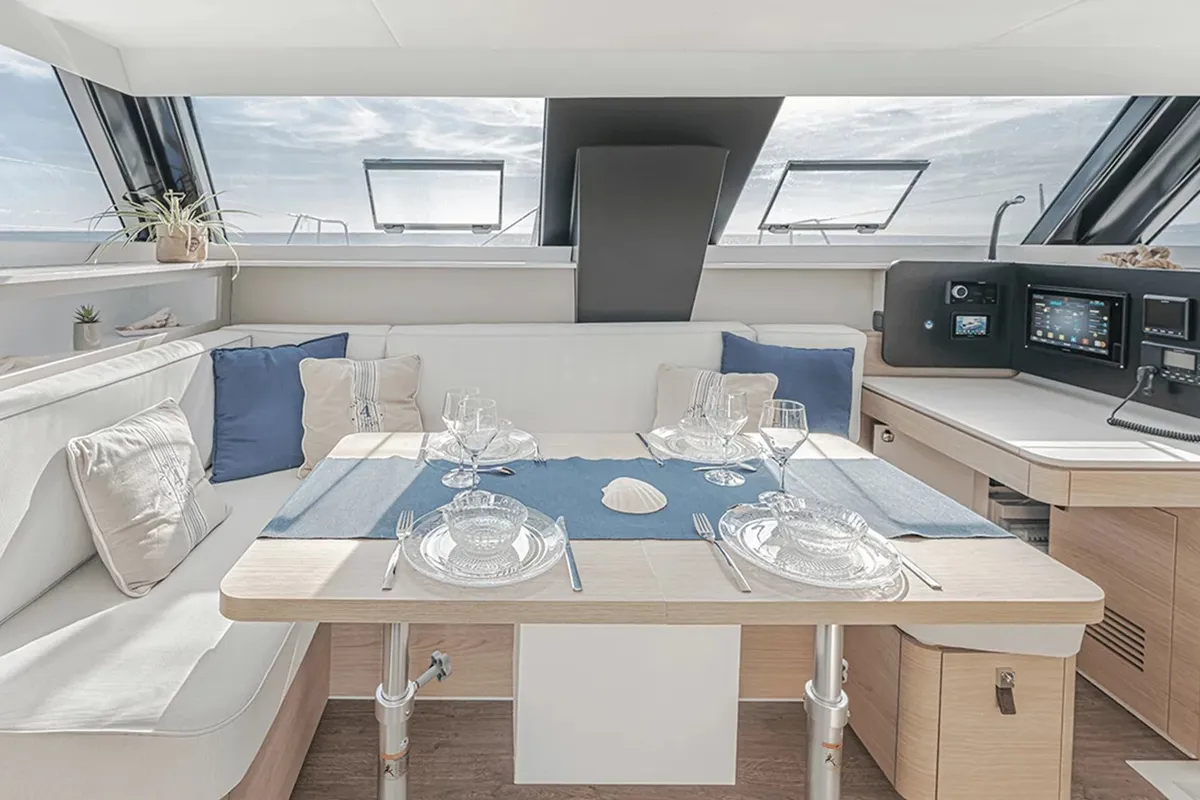 Vesta, a Aventura 37 catamaran at Fethiye, Turkey