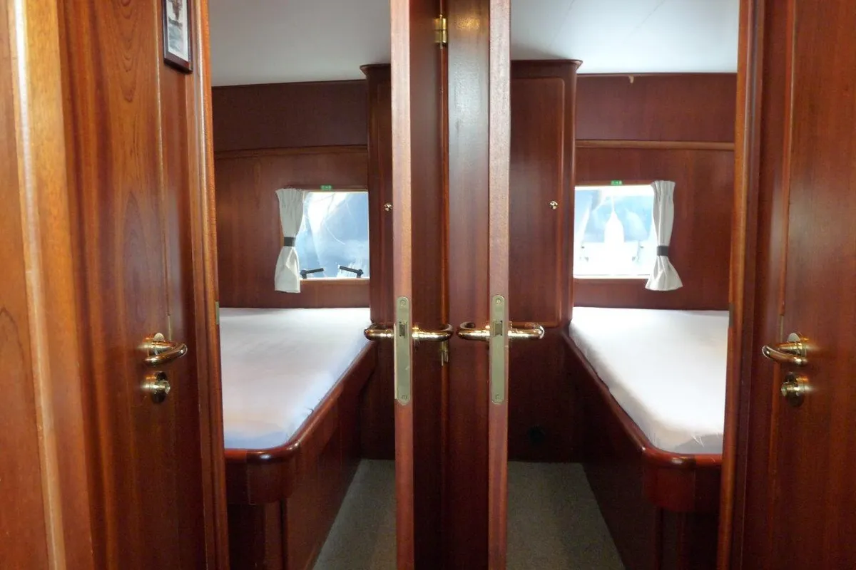 Cabin on Orion, a Gulet Nowee Novi 42 motorboat at Akkrum, Netherlands