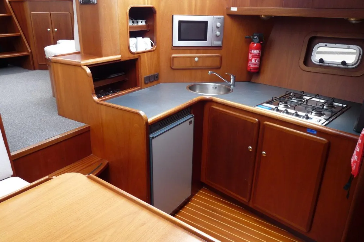 Galley of Orion, a Gulet Nowee Novi 42 motorboat at Akkrum, Netherlands