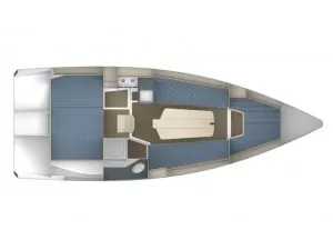 Floor plan of Mistral, a Northman Maxus 26 Standard sailboat at Kerners, France