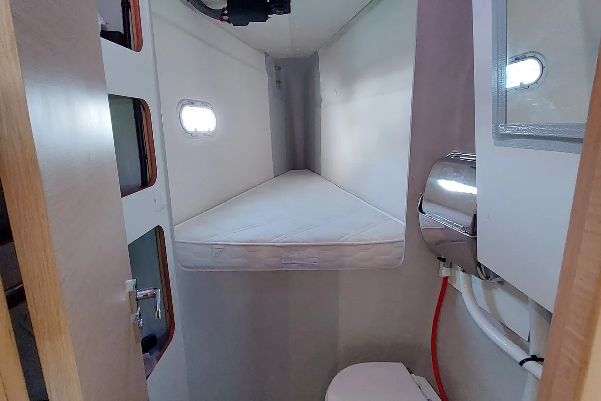 Head on Ancora Reha, a Fountaine Pajot Saona 47 catamaran at Rosignano Solvay, Italy