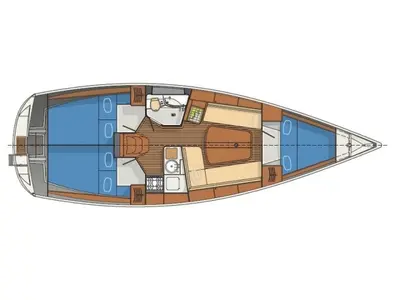 Floor plan of Arctic Vision, a Delphia 37 sailboat at Harstad, Norway
