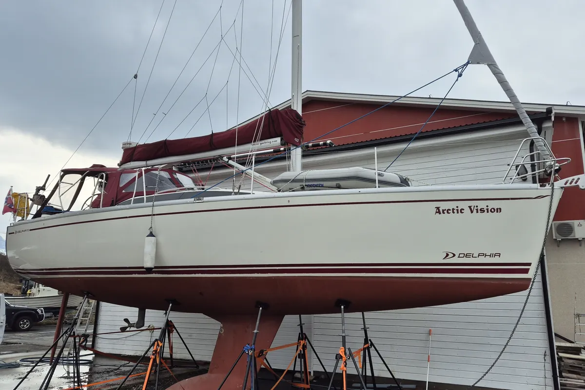 Exterior view of Arctic Vision, a Delphia 37 sailboat at Harstad, Norway