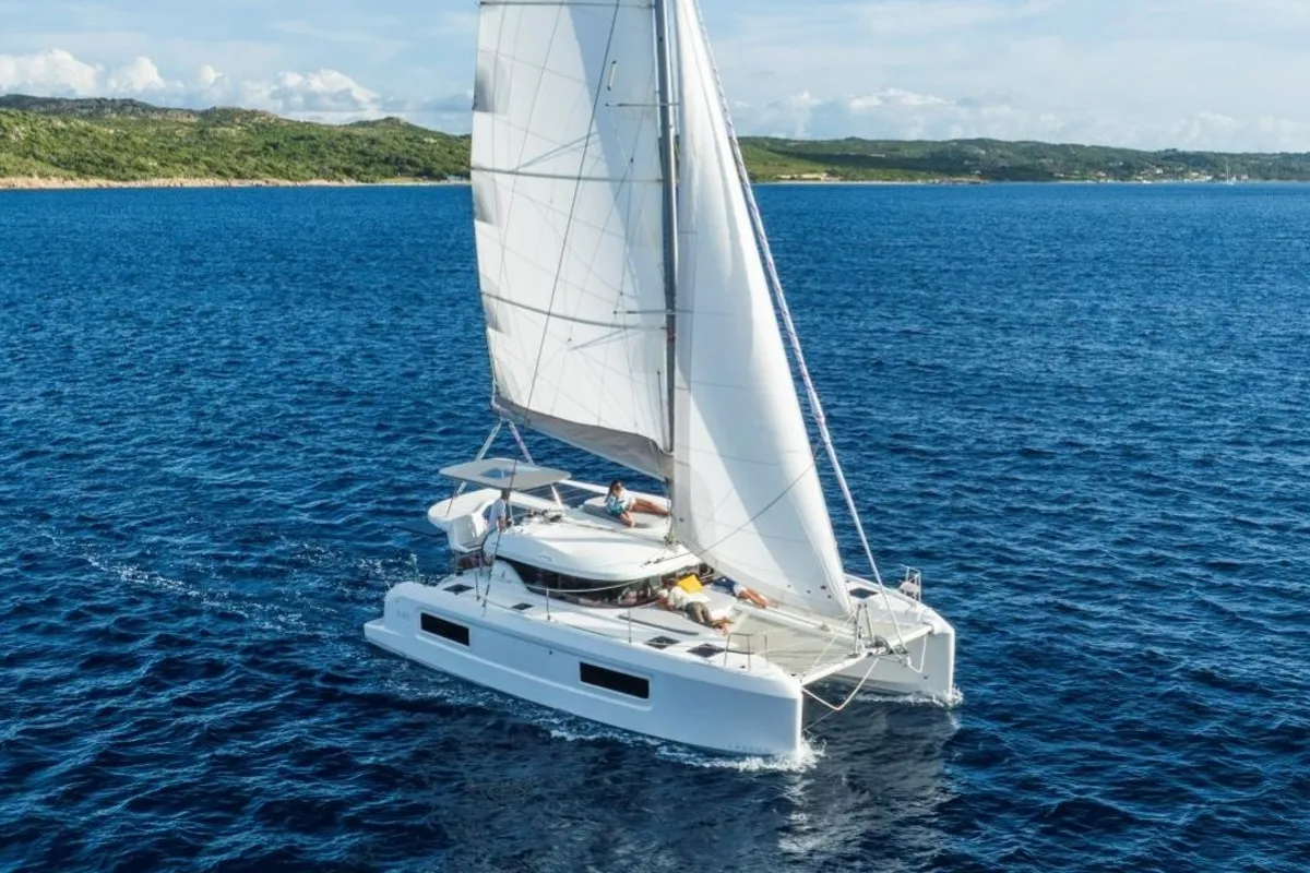 Blue Horizon, a Lagoon 38 catamaran at Grad Kaštela, Croatia