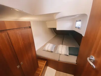 Cabin on Marche Ou Reve, a J/Boats J 112 sailboat at Marseille, France
