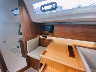 Salon of Marche Ou Reve, a J/Boats J 112 sailboat at Marseille, France