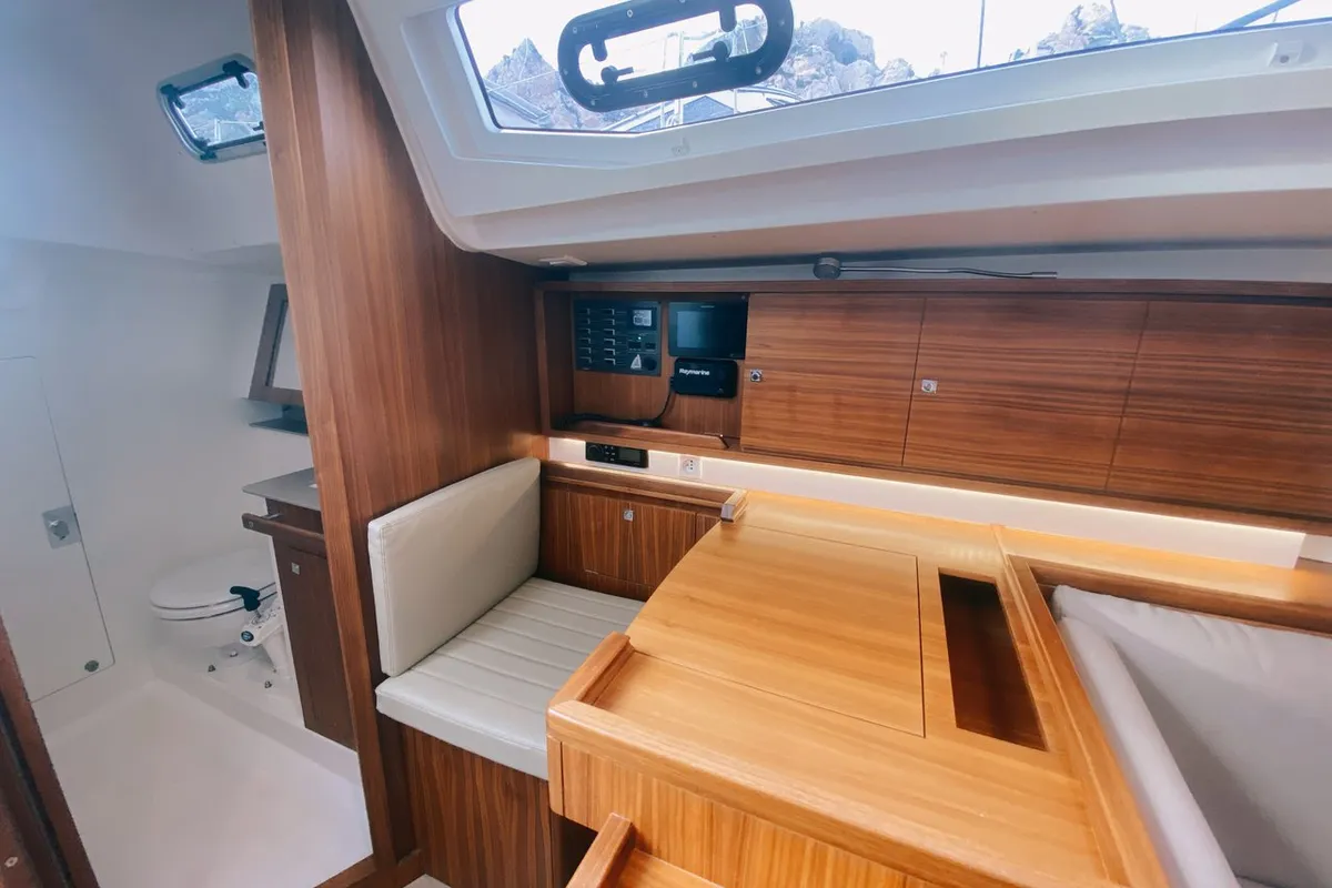 Salon of Marche Ou Reve, a J/Boats J 112 sailboat at Marseille, France
