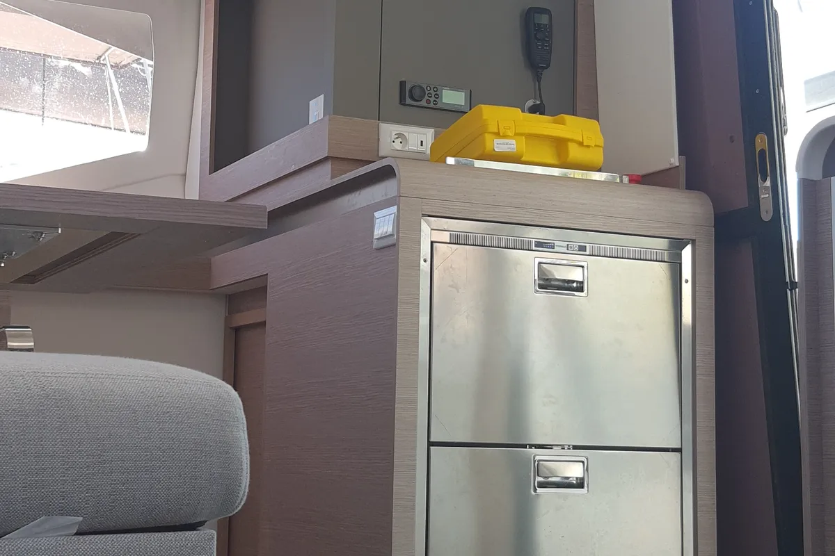 Galley of Gazi, a Fountaine Pajot Isla 40 catamaran at Marmaris, Turkey