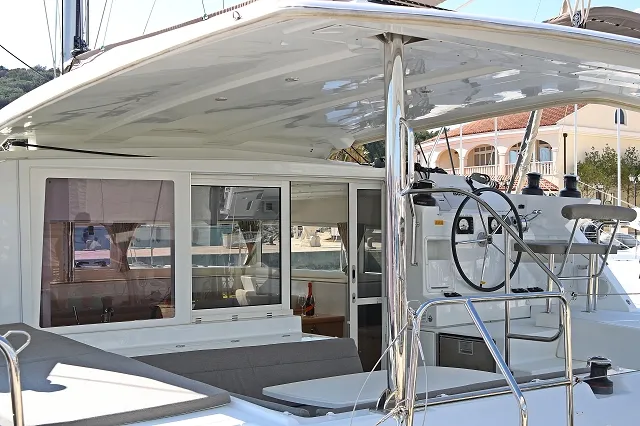 Exterior view of Happiness, a Lagoon 421 catamaran at Općina Rogoznica, Croatia