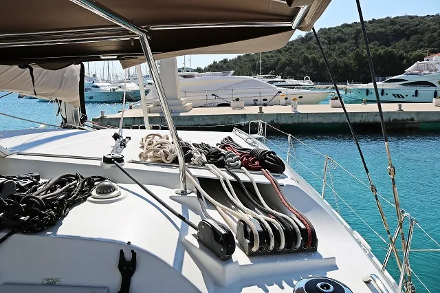 Deck of Happiness, a Lagoon 421 catamaran at Općina Rogoznica, Croatia