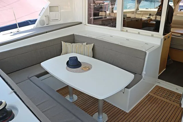 Exterior view of Happiness, a Lagoon 421 catamaran at Općina Rogoznica, Croatia