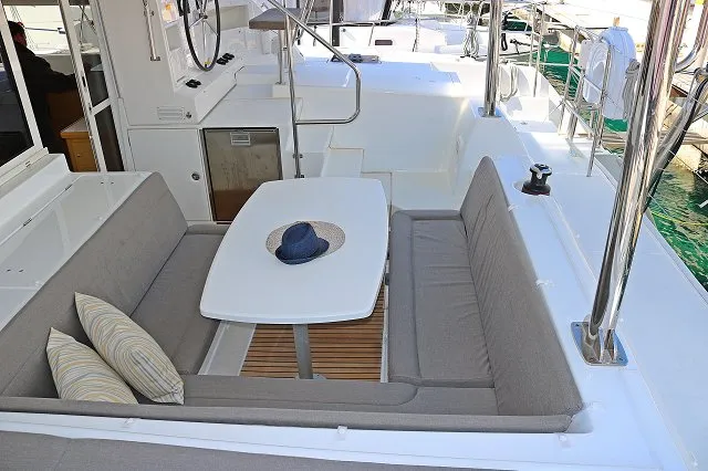 Cockpit of Happiness, a Lagoon 421 catamaran at Općina Rogoznica, Croatia